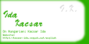 ida kacsar business card